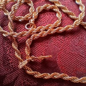MONET 18" Elegant Twisted Gold Rope Chain Necklace